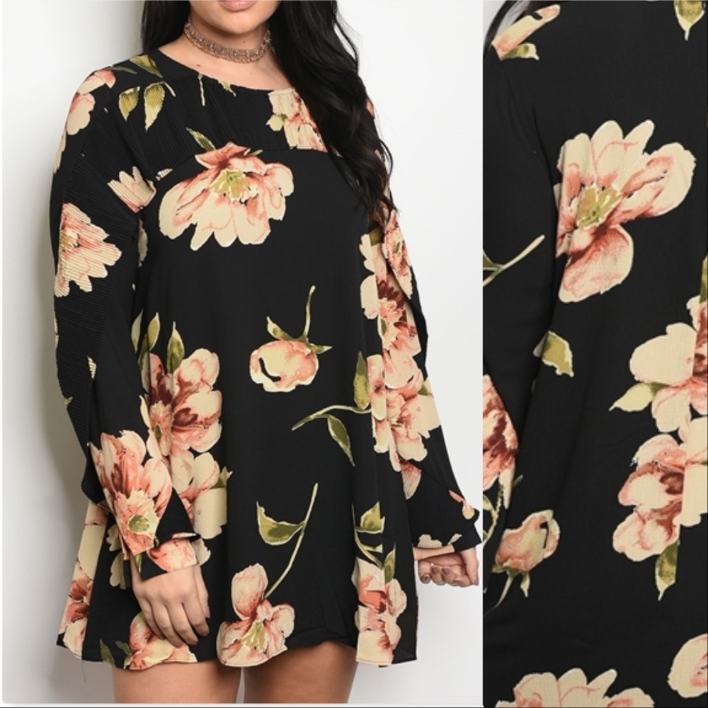 PLUS SIZE FLORAL DRESS - Picture 3 of 4